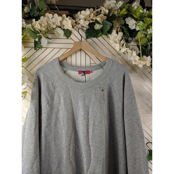 N: Philanthropy Gray Grey Distressed Sweater Crewneck Pullover size XL NEW - Picture 2 of 7